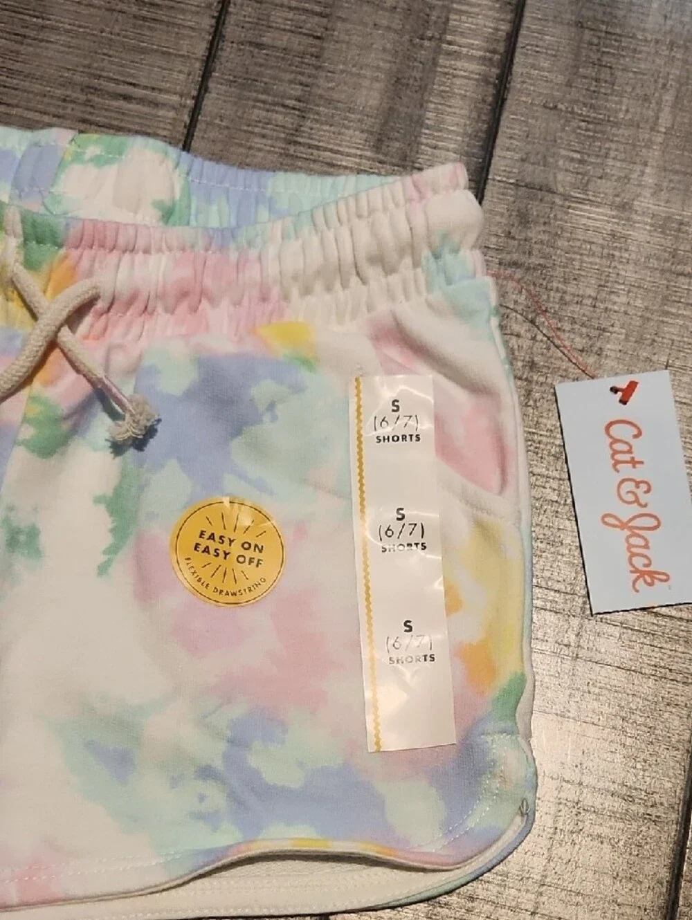 NWT Cat & Jack Pastel Tie-Dye Lounge Shorts - White, Pink, Blue, Yellow, Green